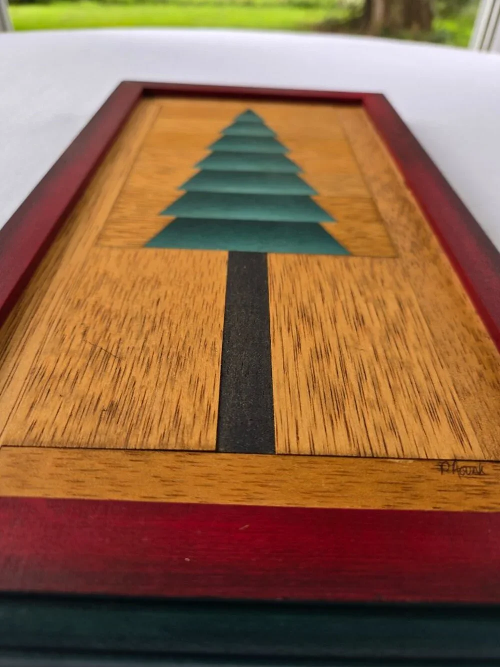 Wooden Pine Tree Quilt By Uniquely Jewell Wood Quilt Wall Art Signed